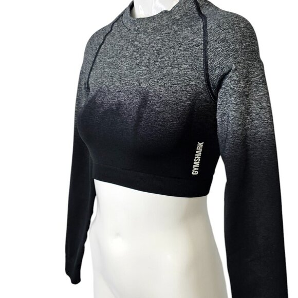 Gymshark Womens Adapt Ombre Long Sleeve Scrunch Back Crop Top Size S - Picture 3 of 8
